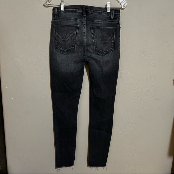 Hudson Washed Black Natalie Mid-Rise Ultra Skinny Raw Hem Jeans - Picture 8 of 10